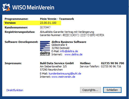 Welche Programmversion