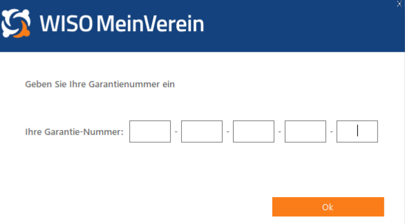 Garantie-Nummer eintragen