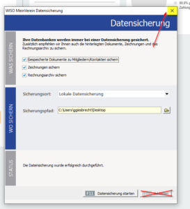 Datensicherung schließen